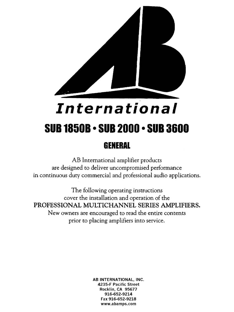 AB International SUB2000
