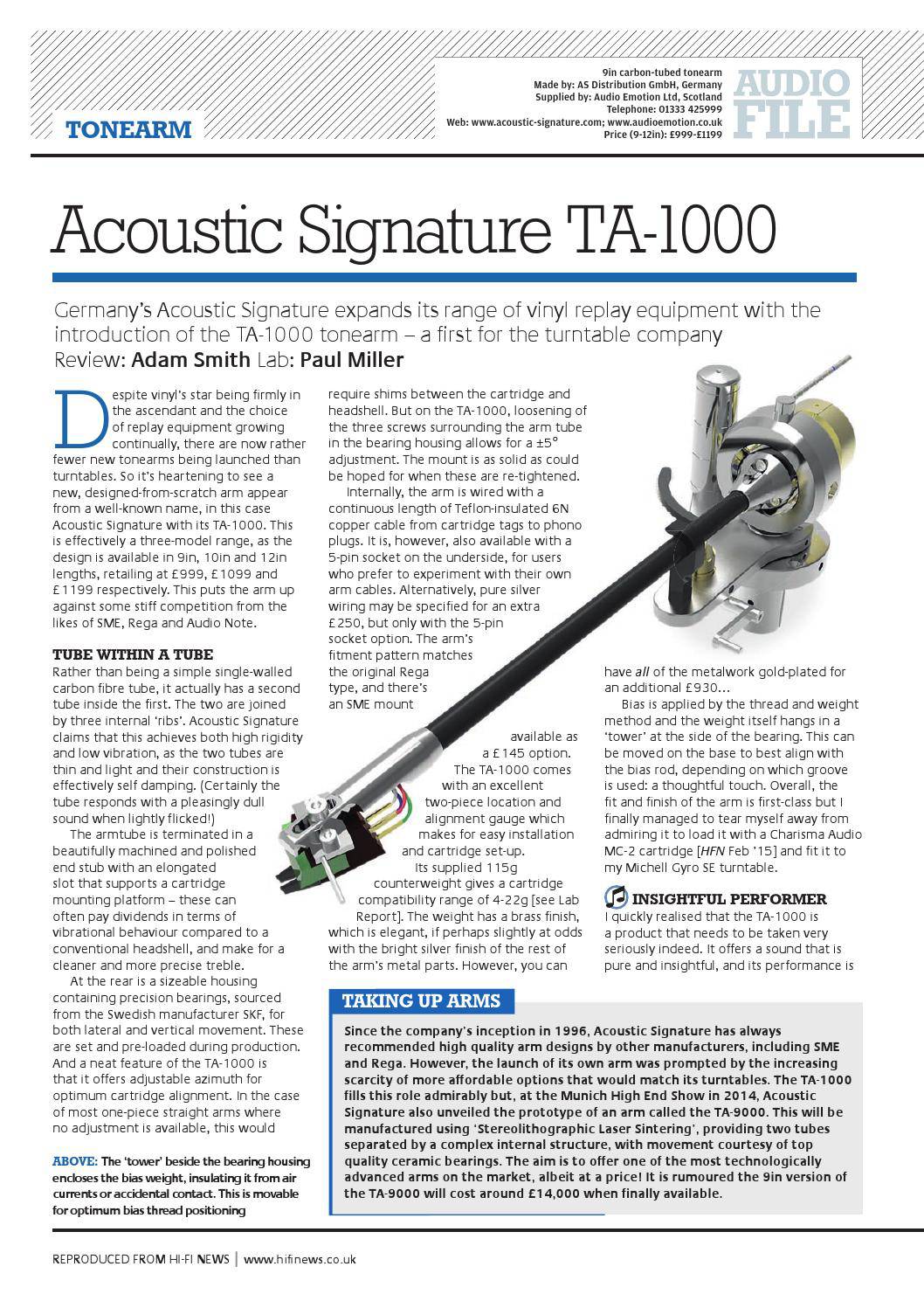 Acoustic Signature TA-1000