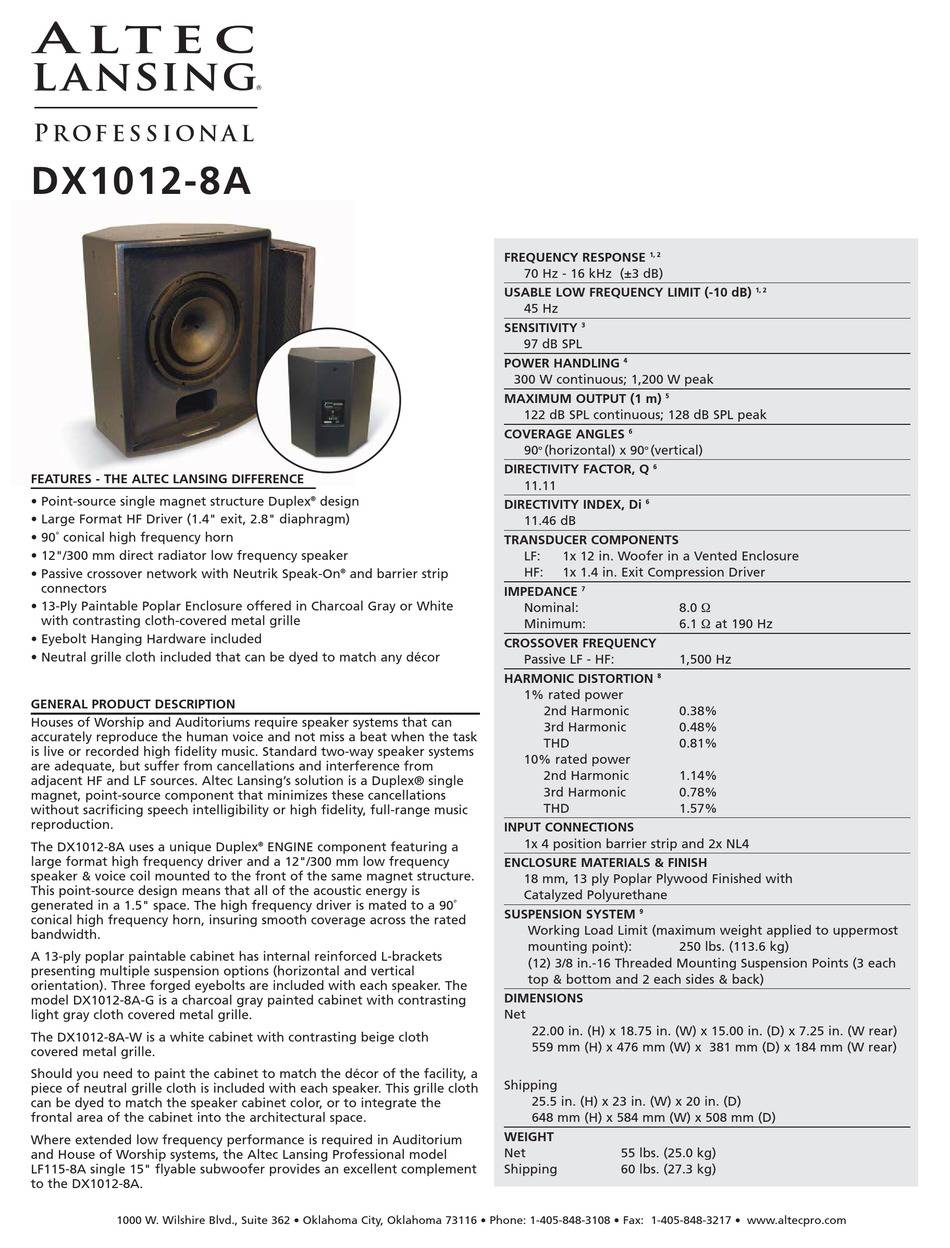 Altec Lansing DX1012-8A