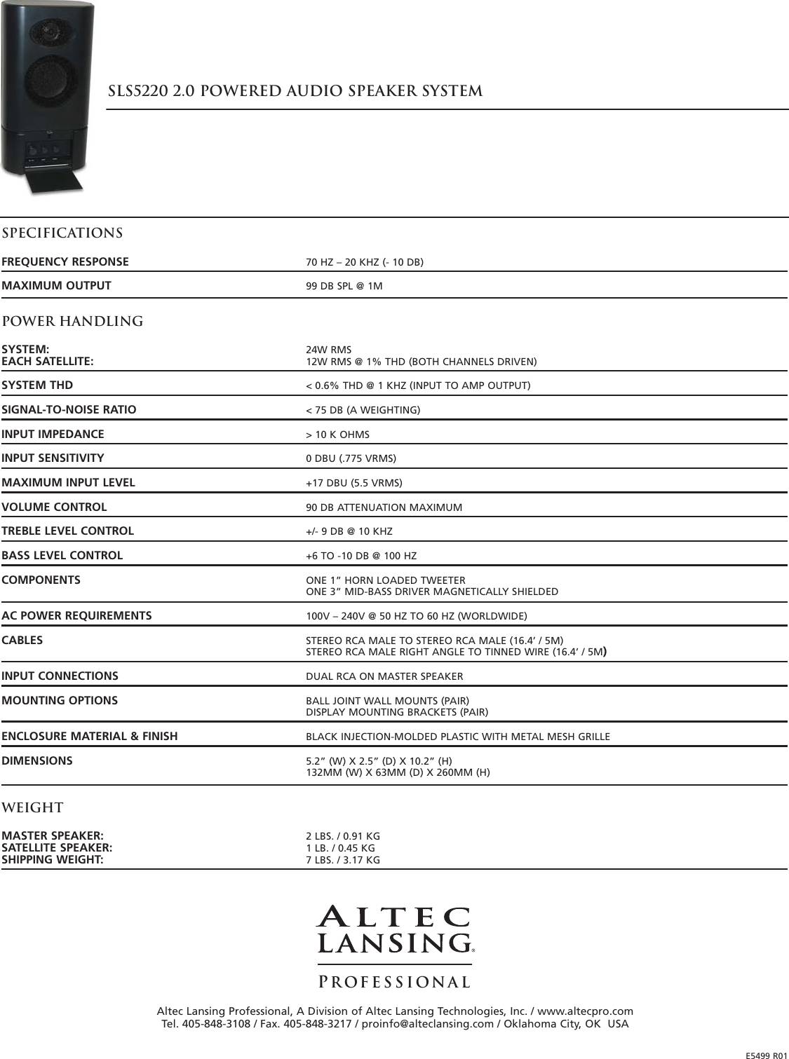 Altec Lansing SLS5220