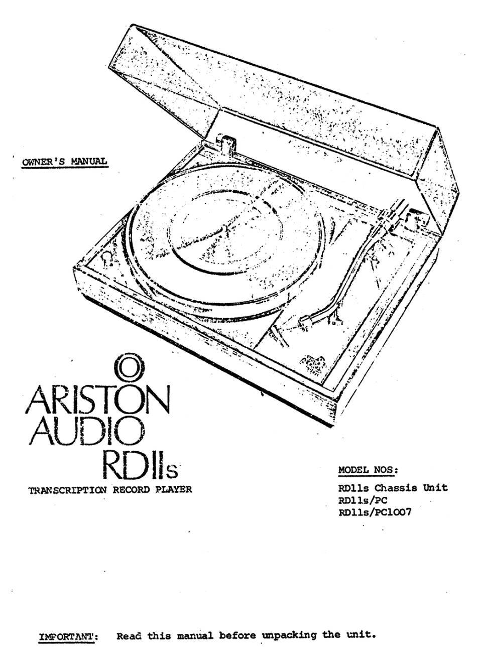 Ariston RD 11S PC1007