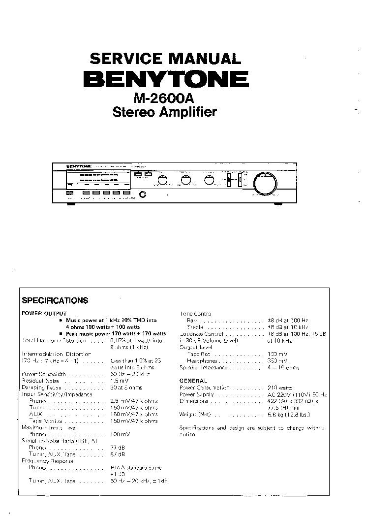 Benytone M-2600A