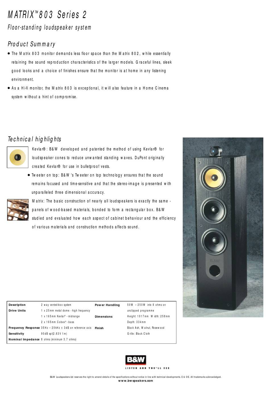 Bowers and Wilkins 803 (Matrix S2)