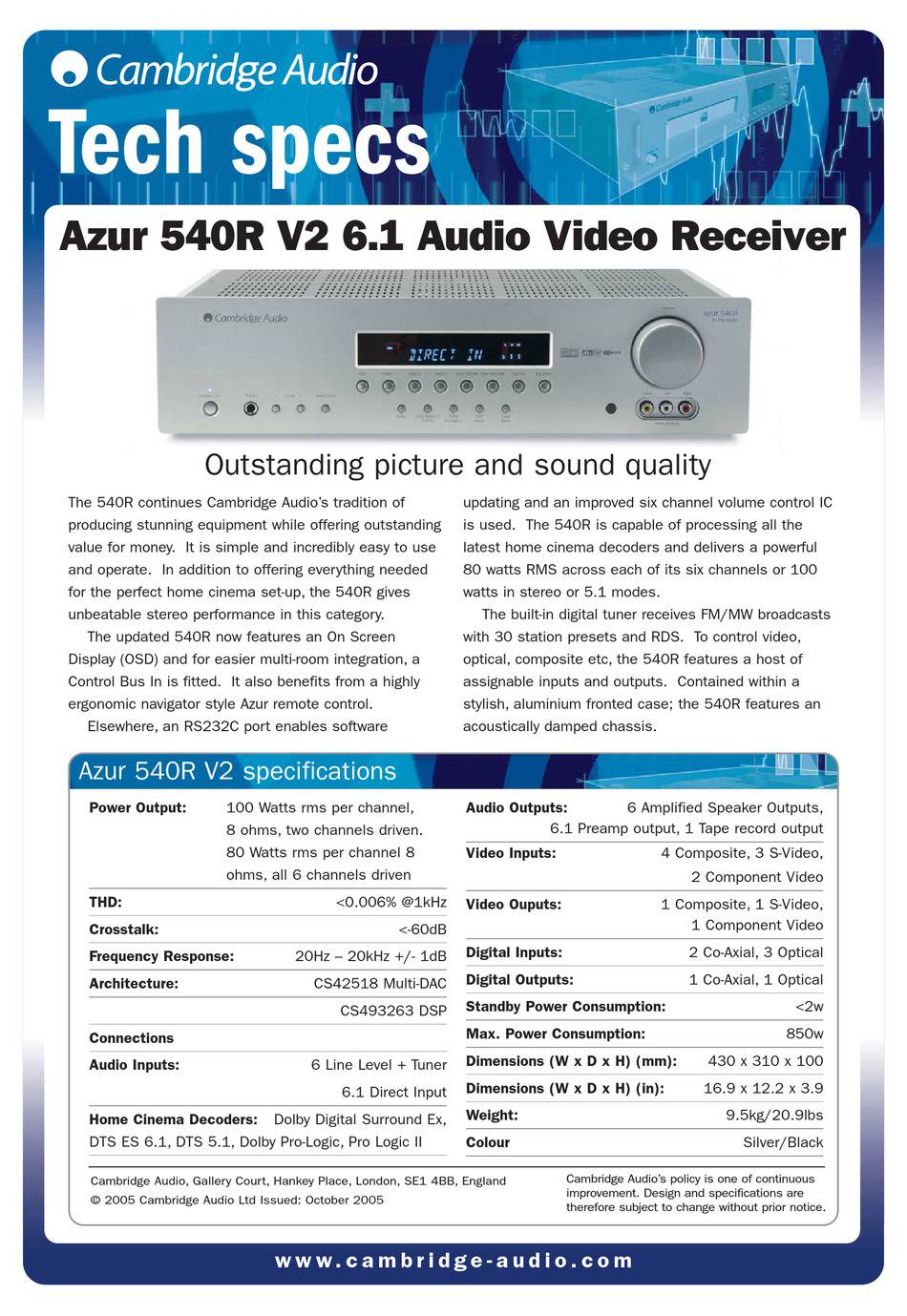 Cambridge Audio Azur 540R (V2)