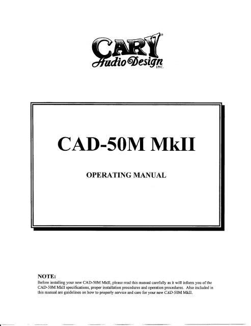 Cary Audio Design CAD-50M (mkII)