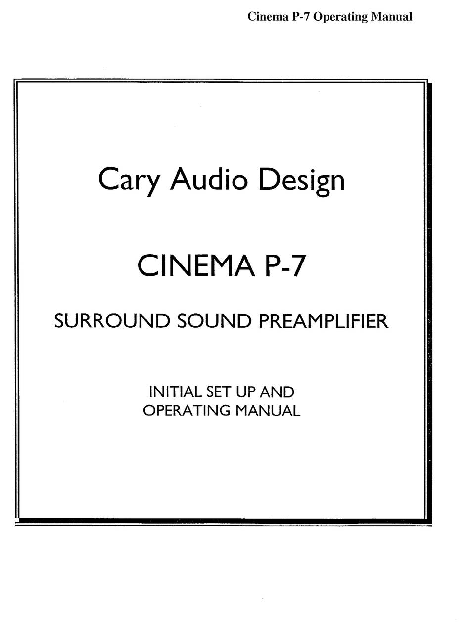 Cary Audio Design Cinema P-7