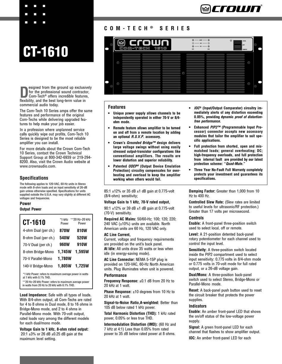 Crown Com-Tech 1610