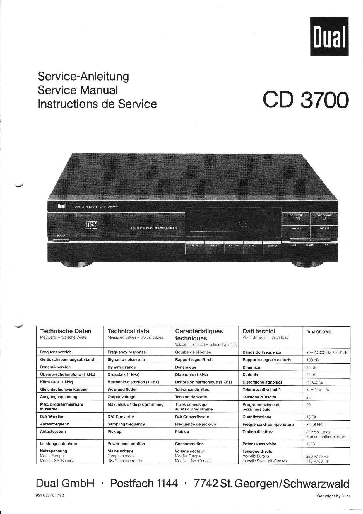 Dual CD 3700