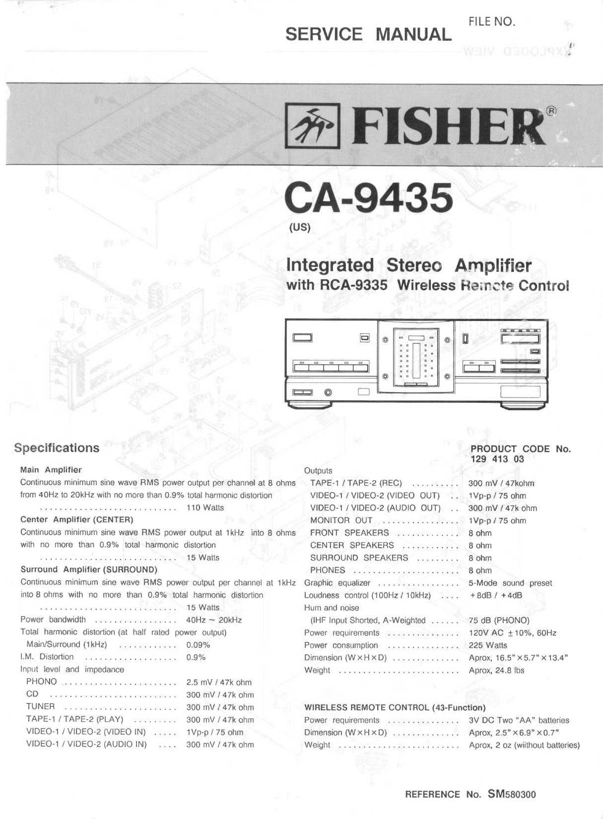 Fisher CA-9435