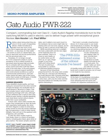 Gato Audio PWR-222