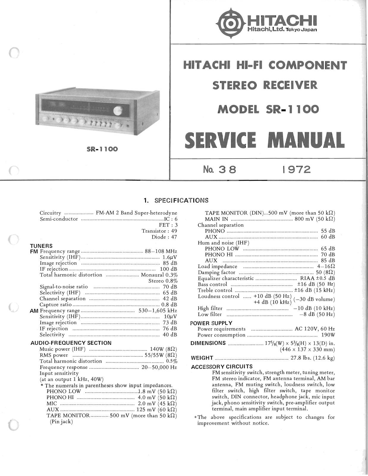 Hitachi SR-1100