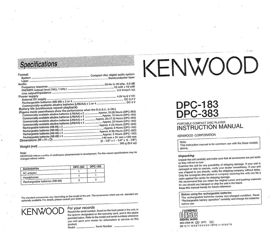 Kenwood DPC-183