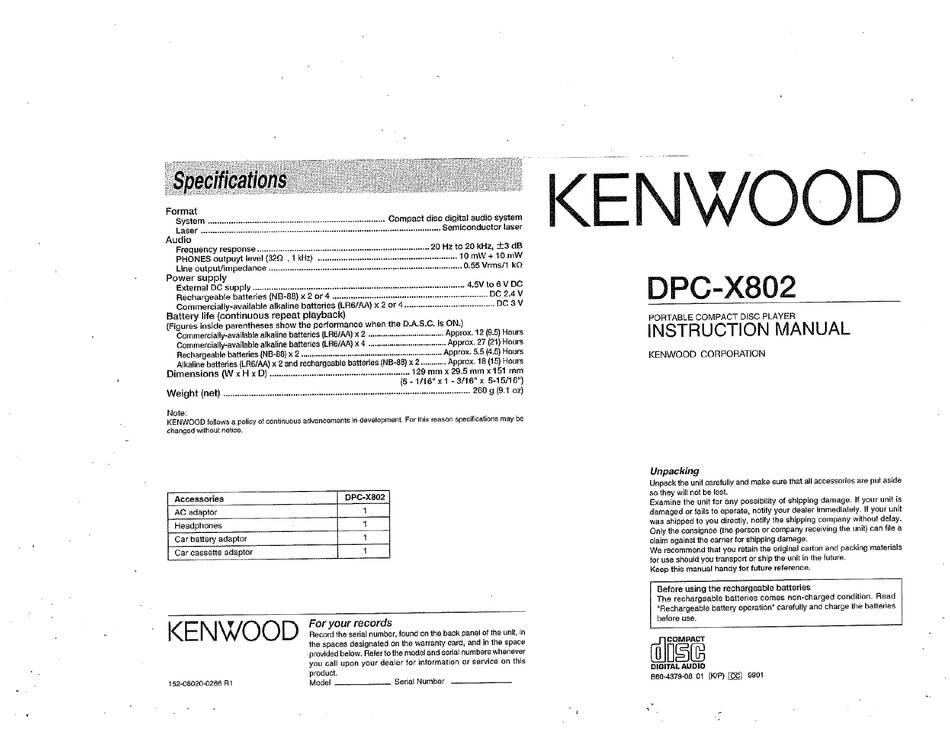 Kenwood DPC-X637