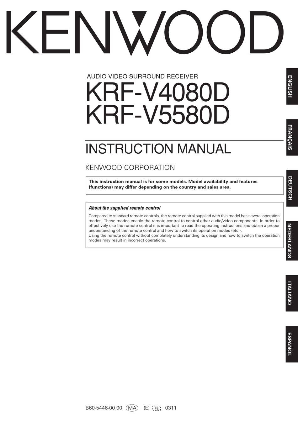 Kenwood KRF-V4080D