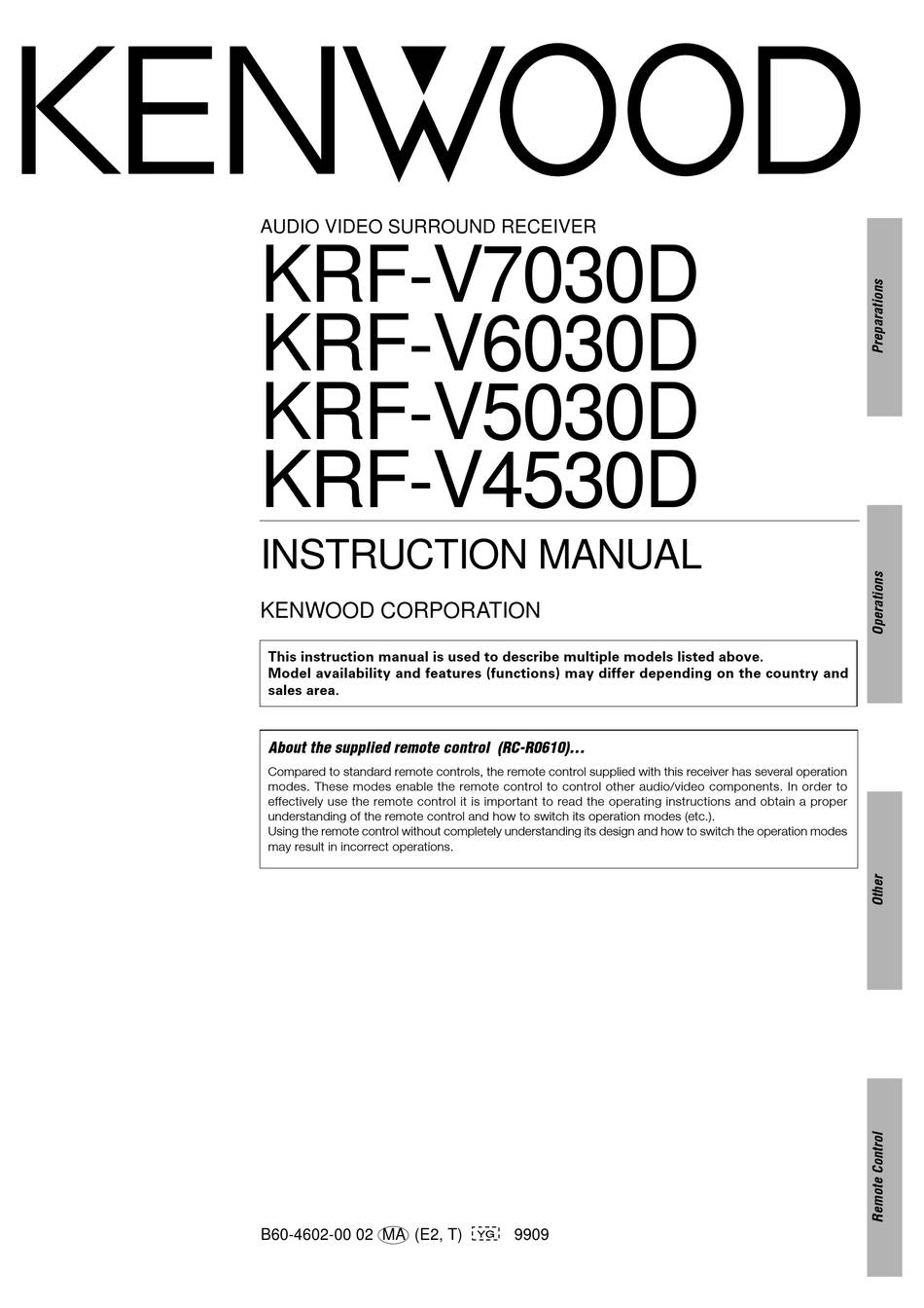 Kenwood KRF-V6030D