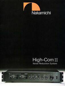 Owner's Manual-Operating Instructions für Nakamichi High-Com II 