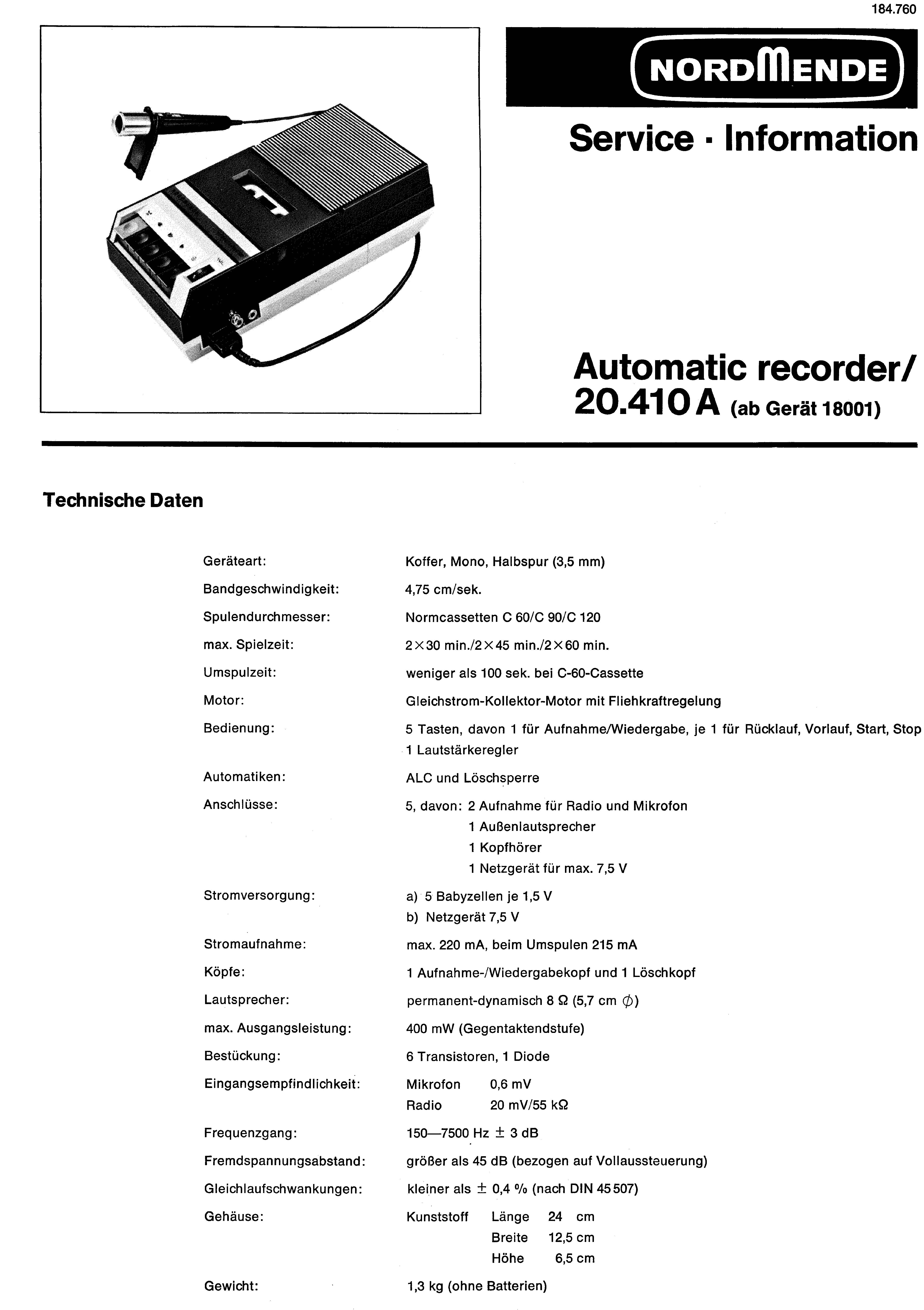 Nordmende Automatic Recorder