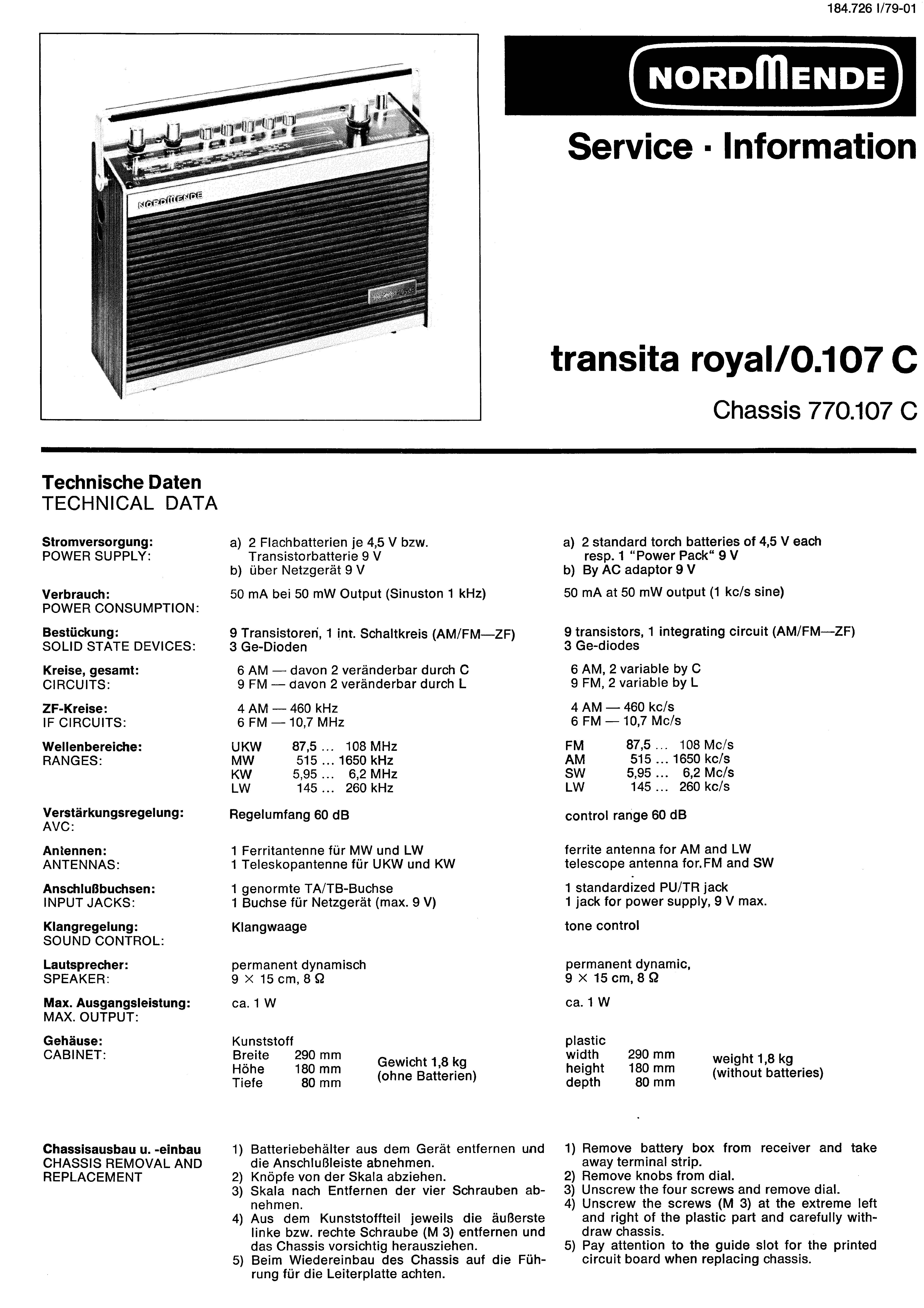 Nordmende Transita Royal 0.107C