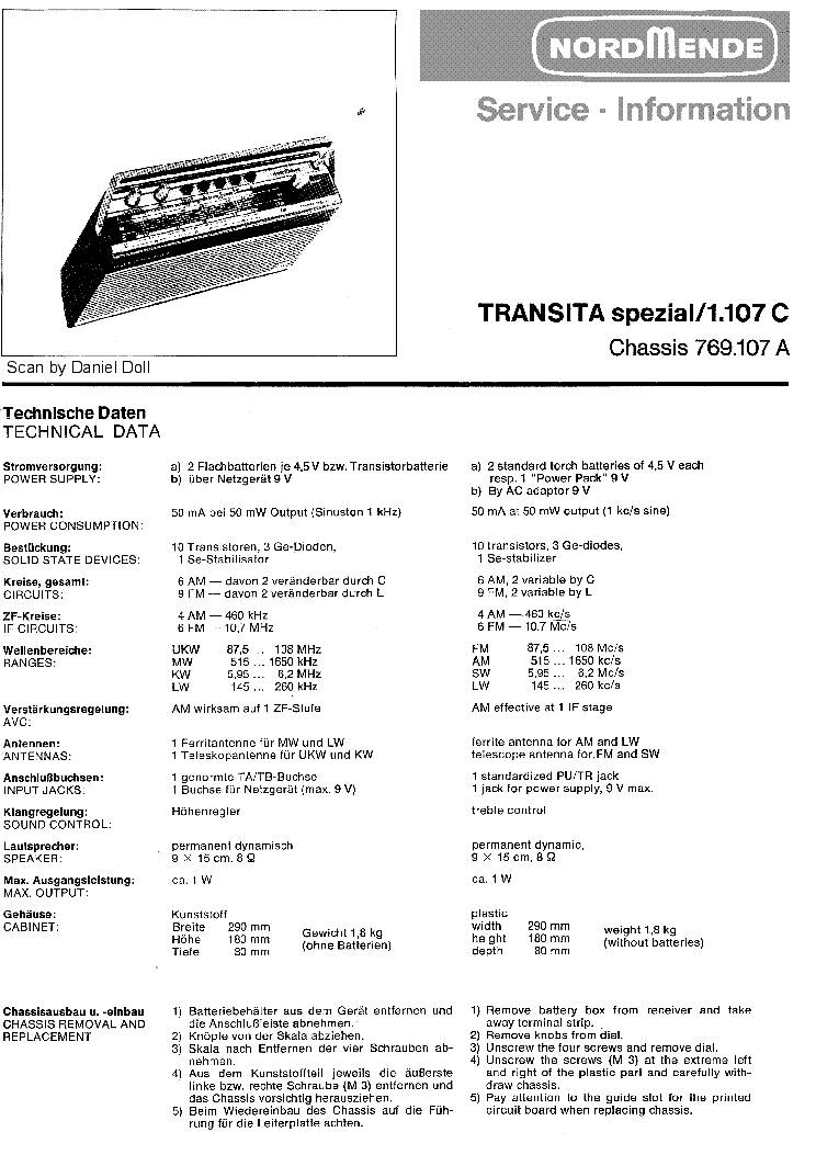 Nordmende Transita Spezial 1.107C