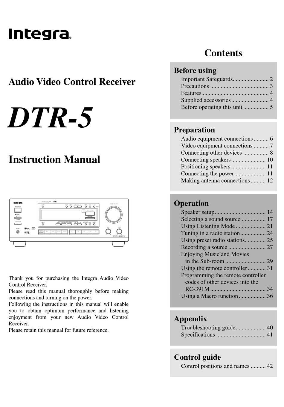 Onkyo Integra DTR-5 (5-2)