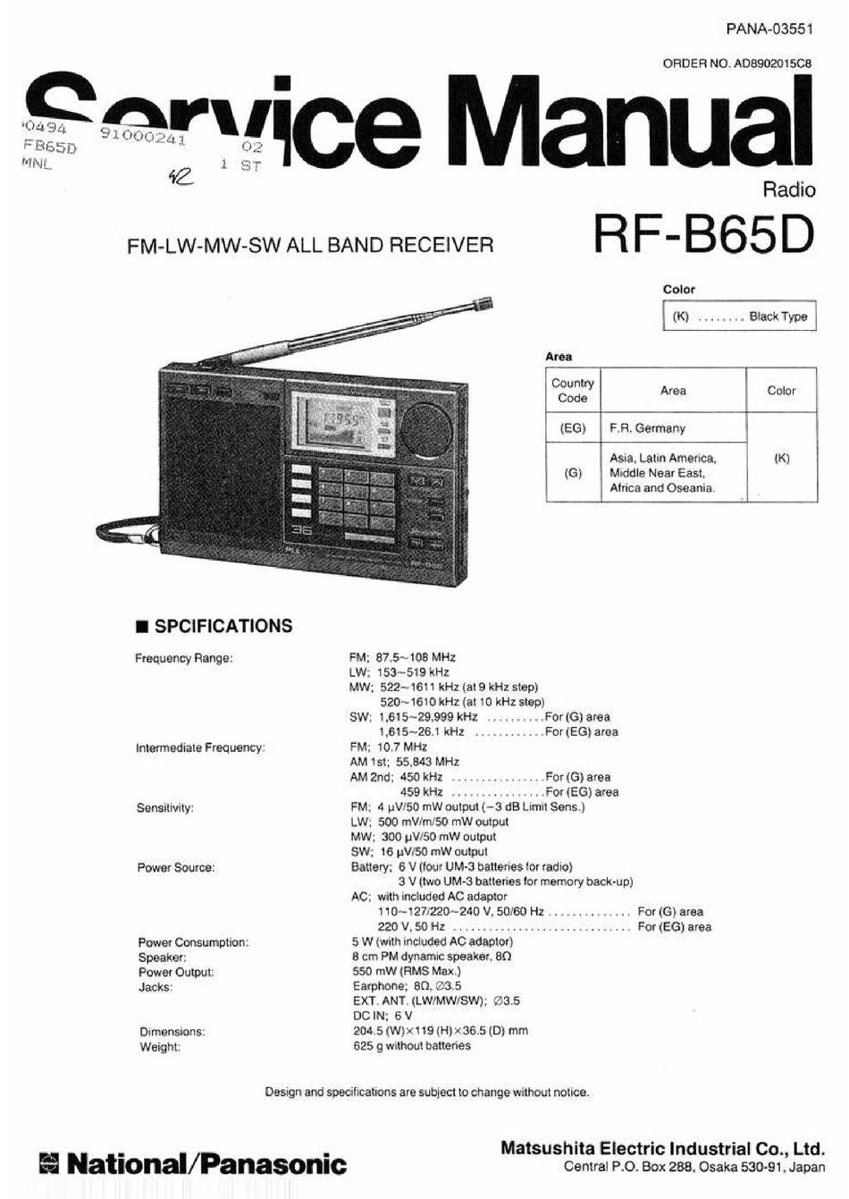 Panasonic RF-B65D