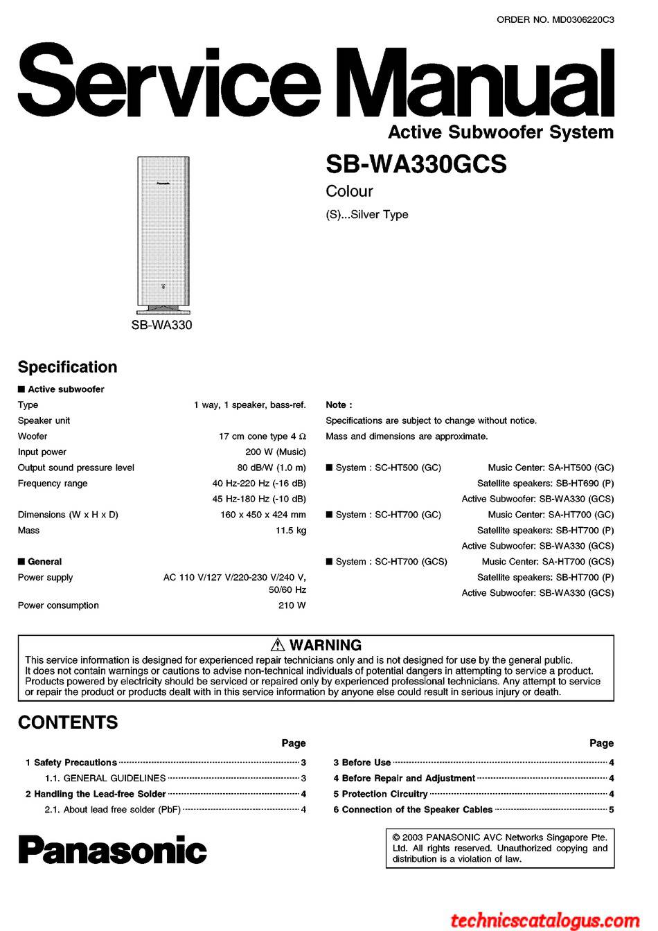 Panasonic SB-WA330 (GCS)
