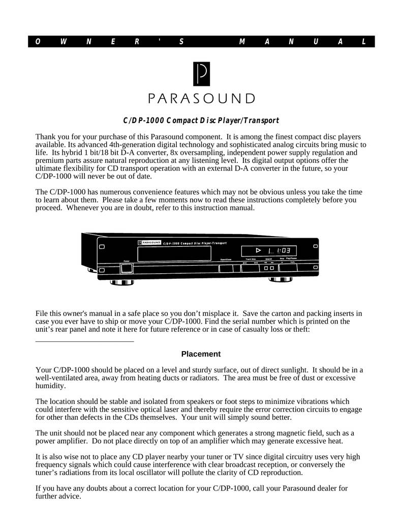 Parasound C/DP-1000