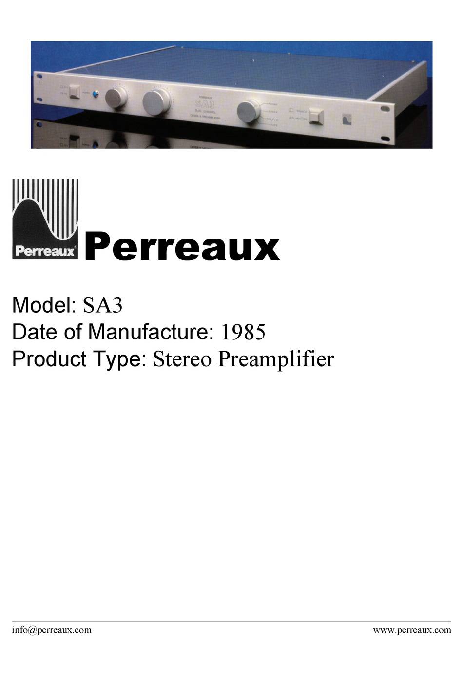 Perreaux Industries SA33