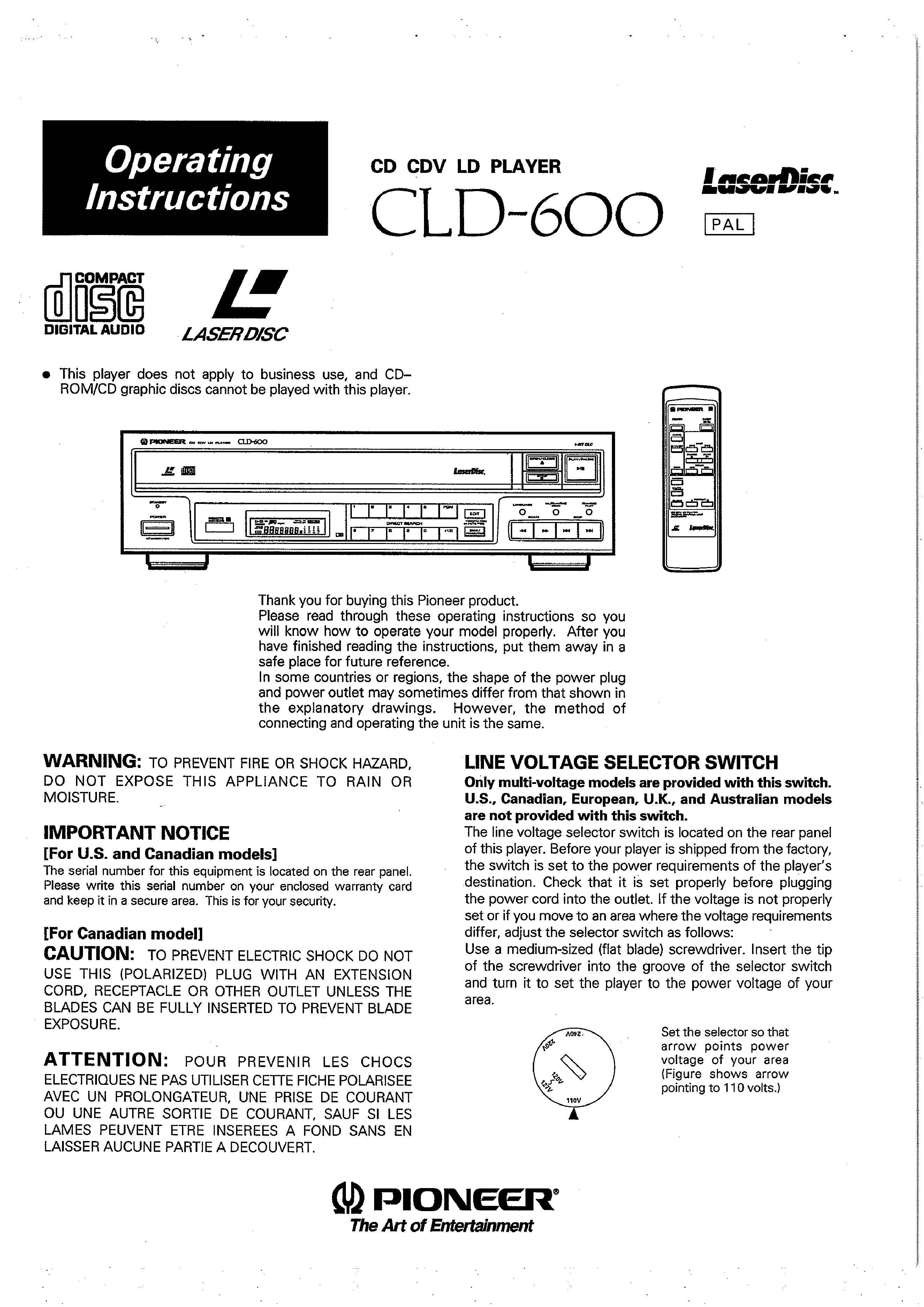 Pioneer CLD-600