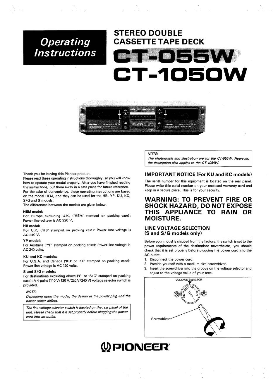 Pioneer CT-055W