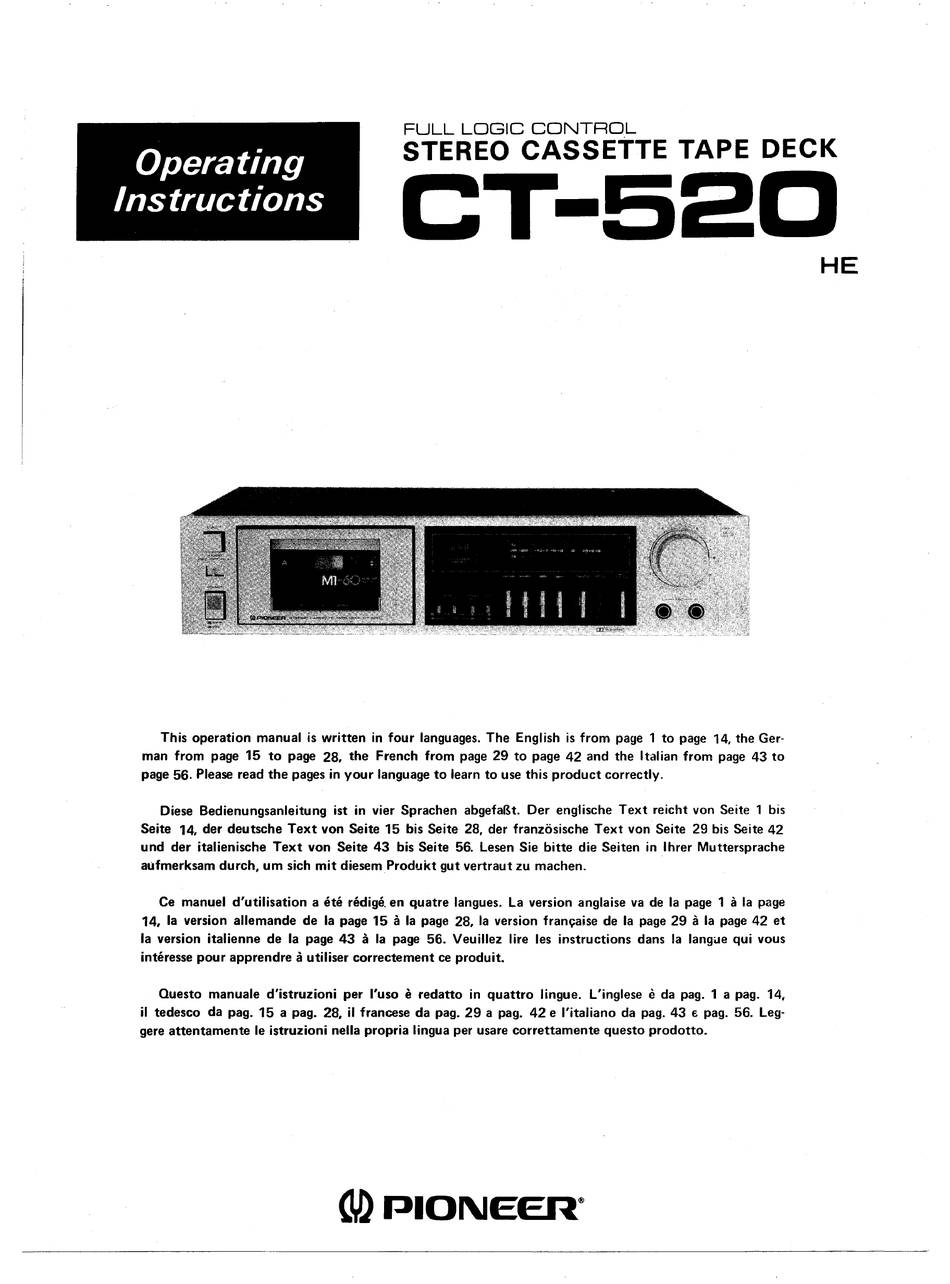 Pioneer CT-J520WR