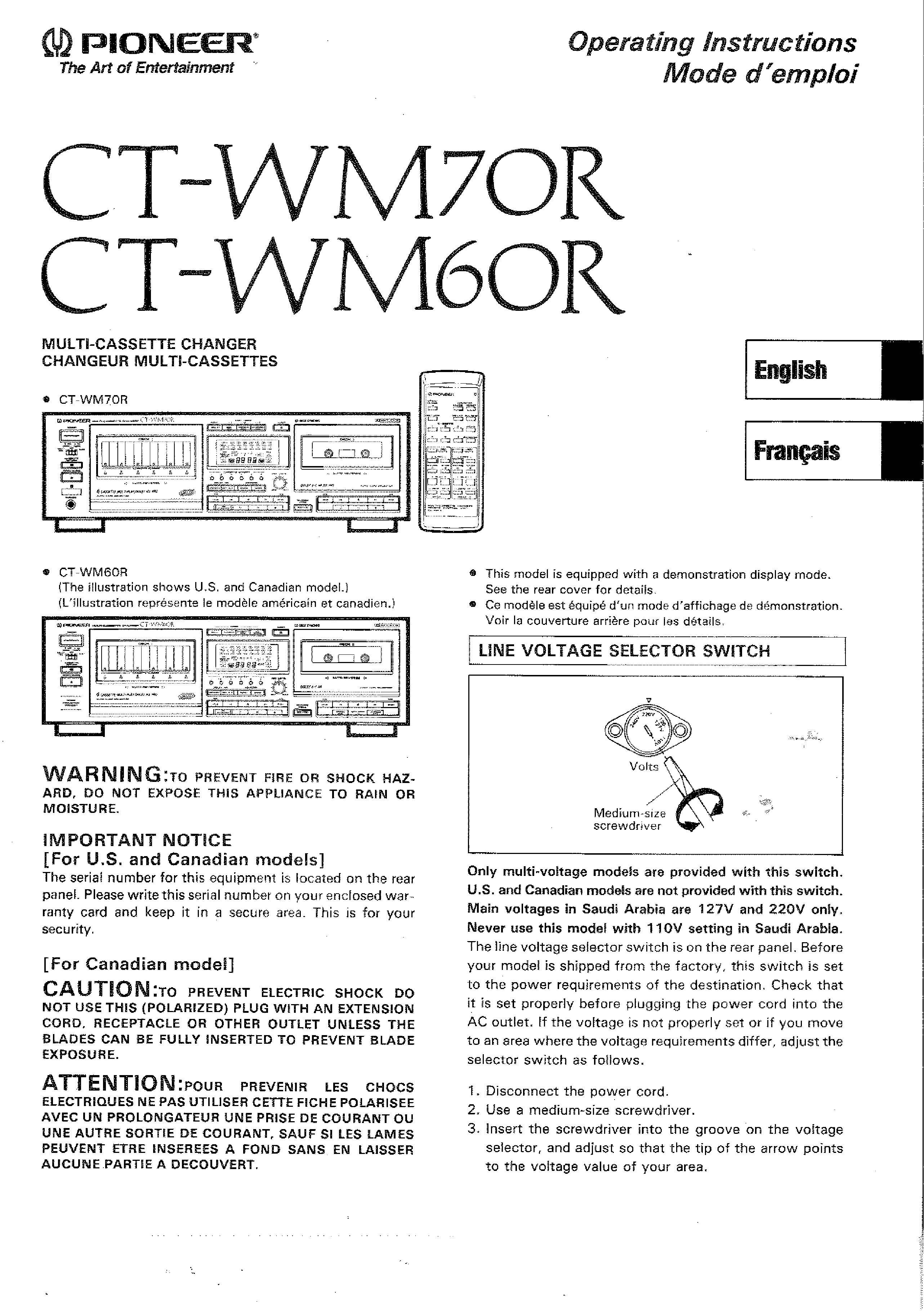Pioneer CT-WM70R