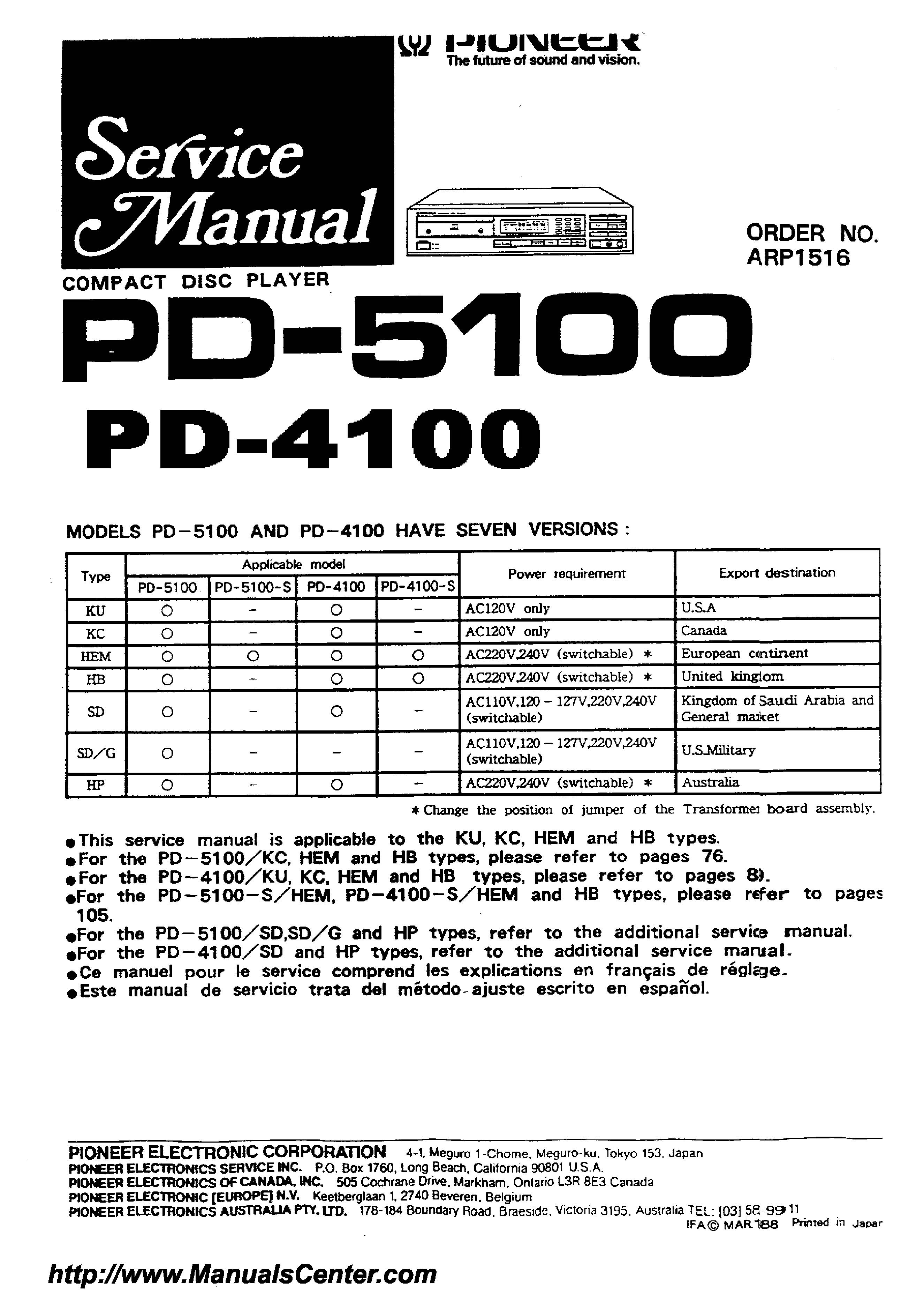 Pioneer PD-4100