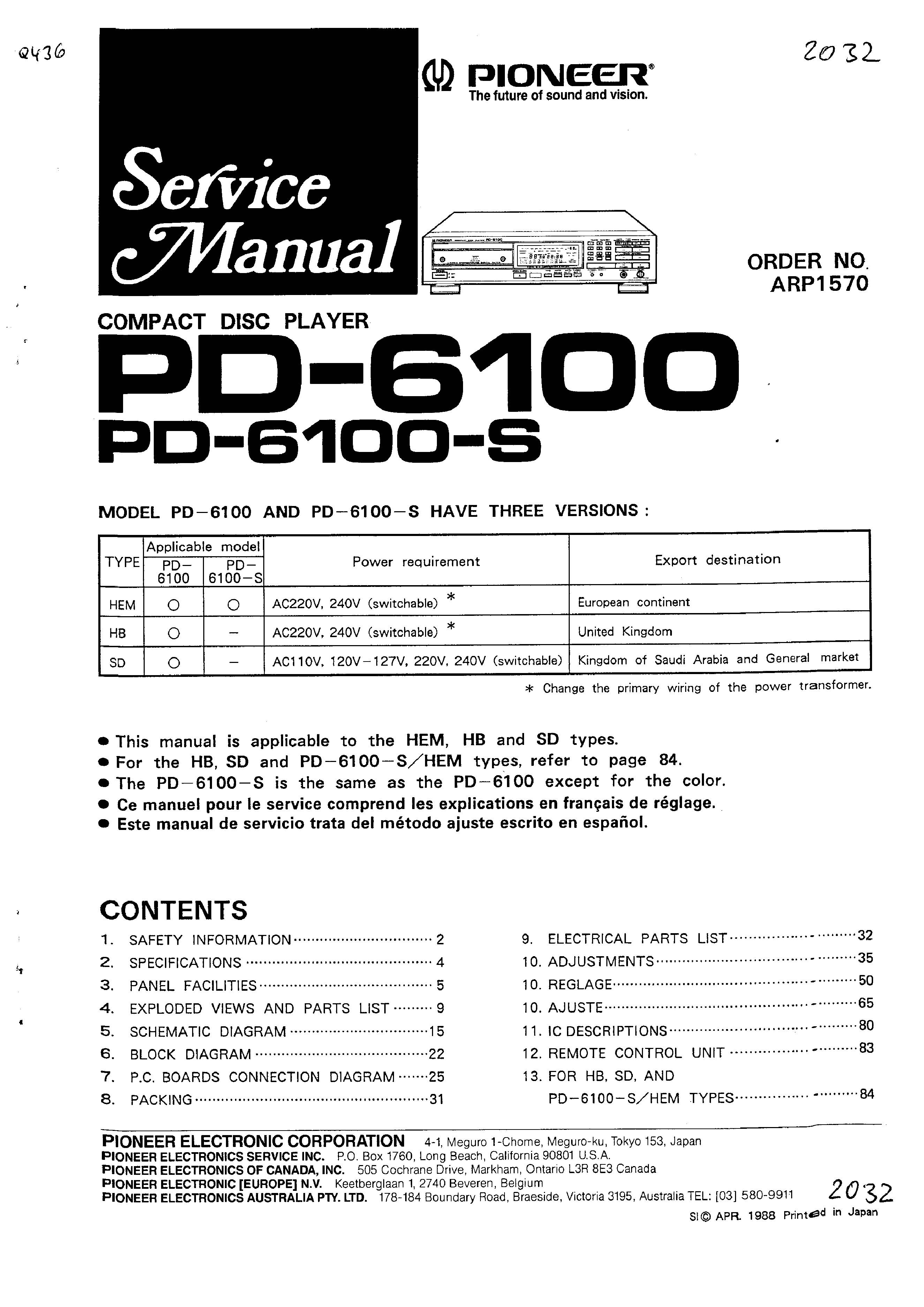 Pioneer PD-6100