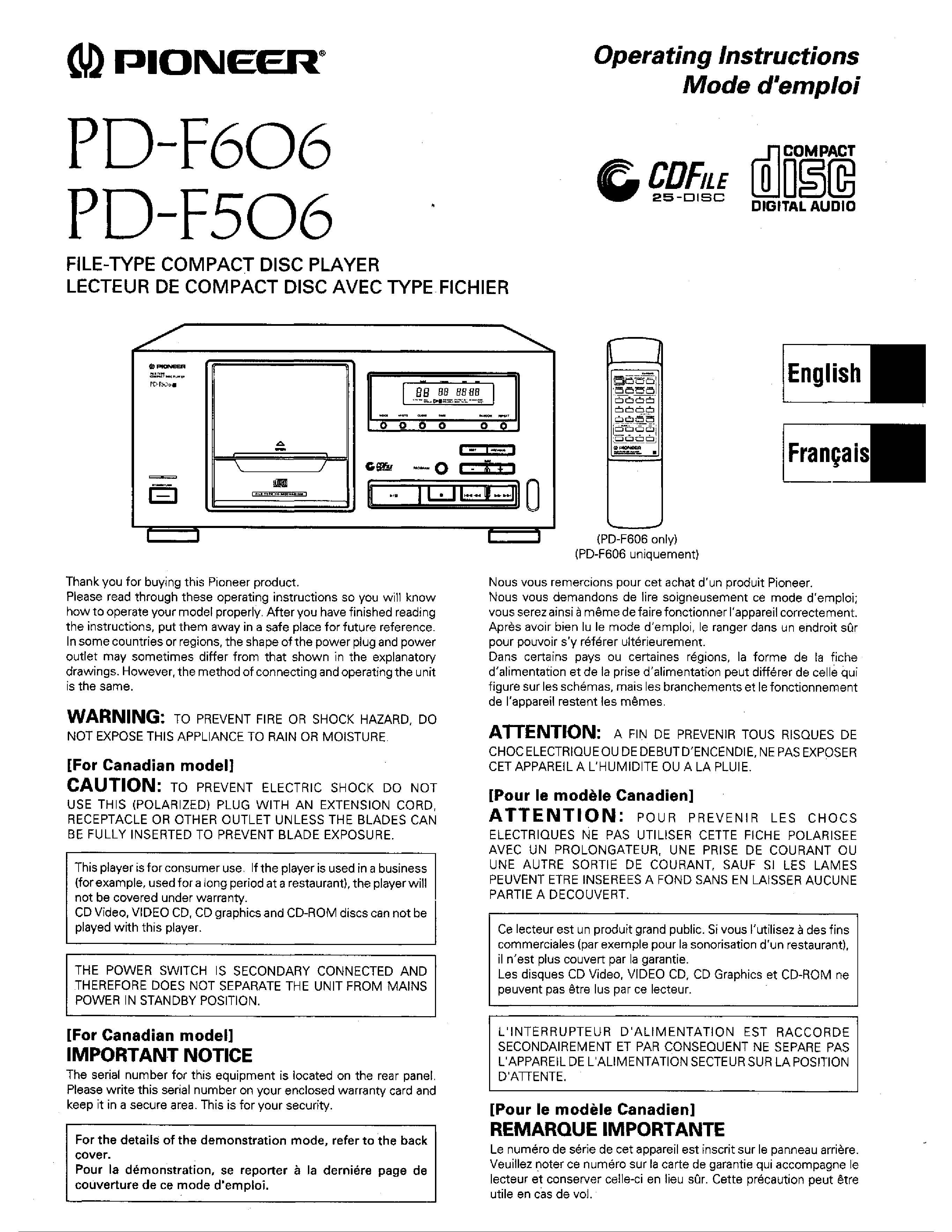 Pioneer PD-F606