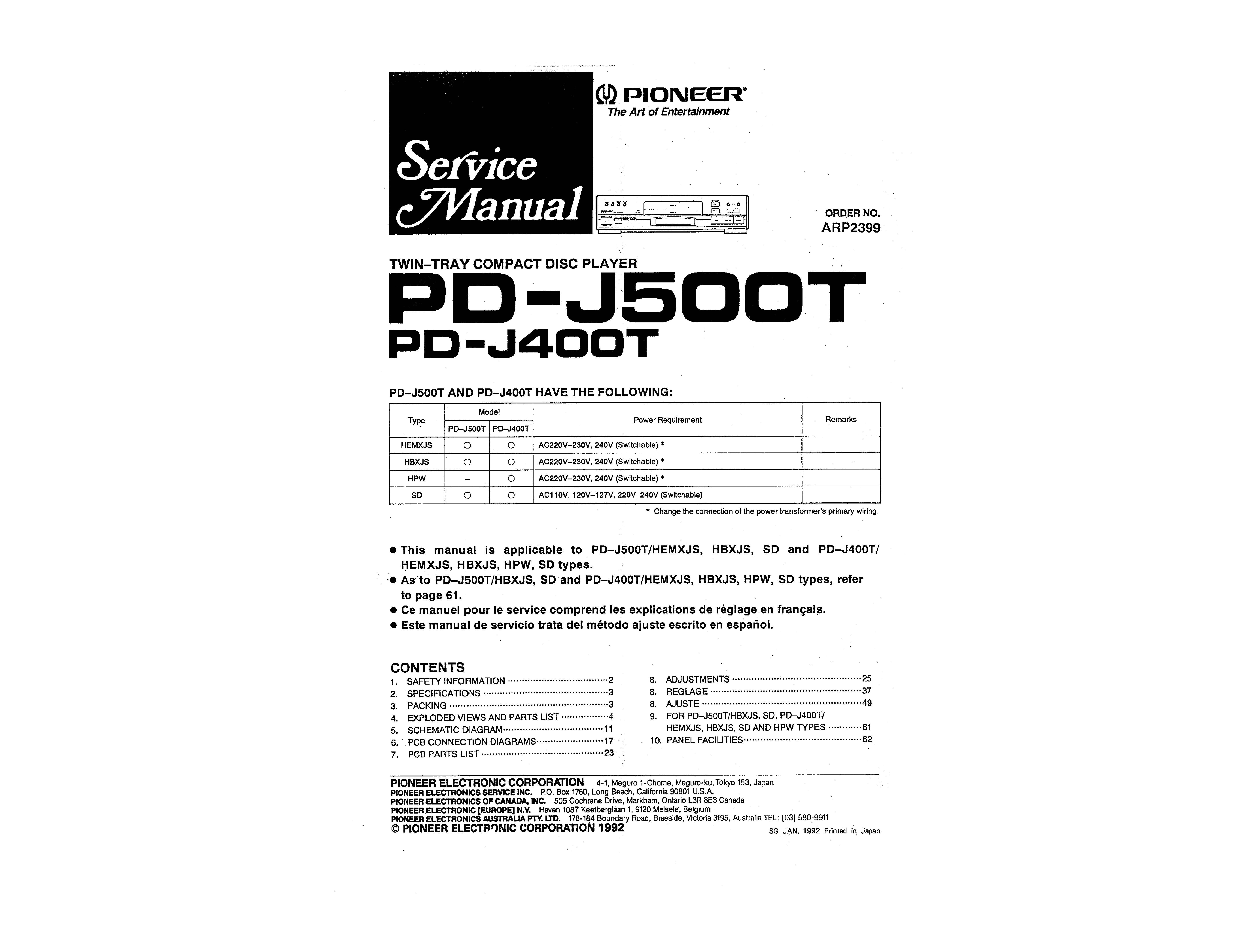 Pioneer PD-J500T
