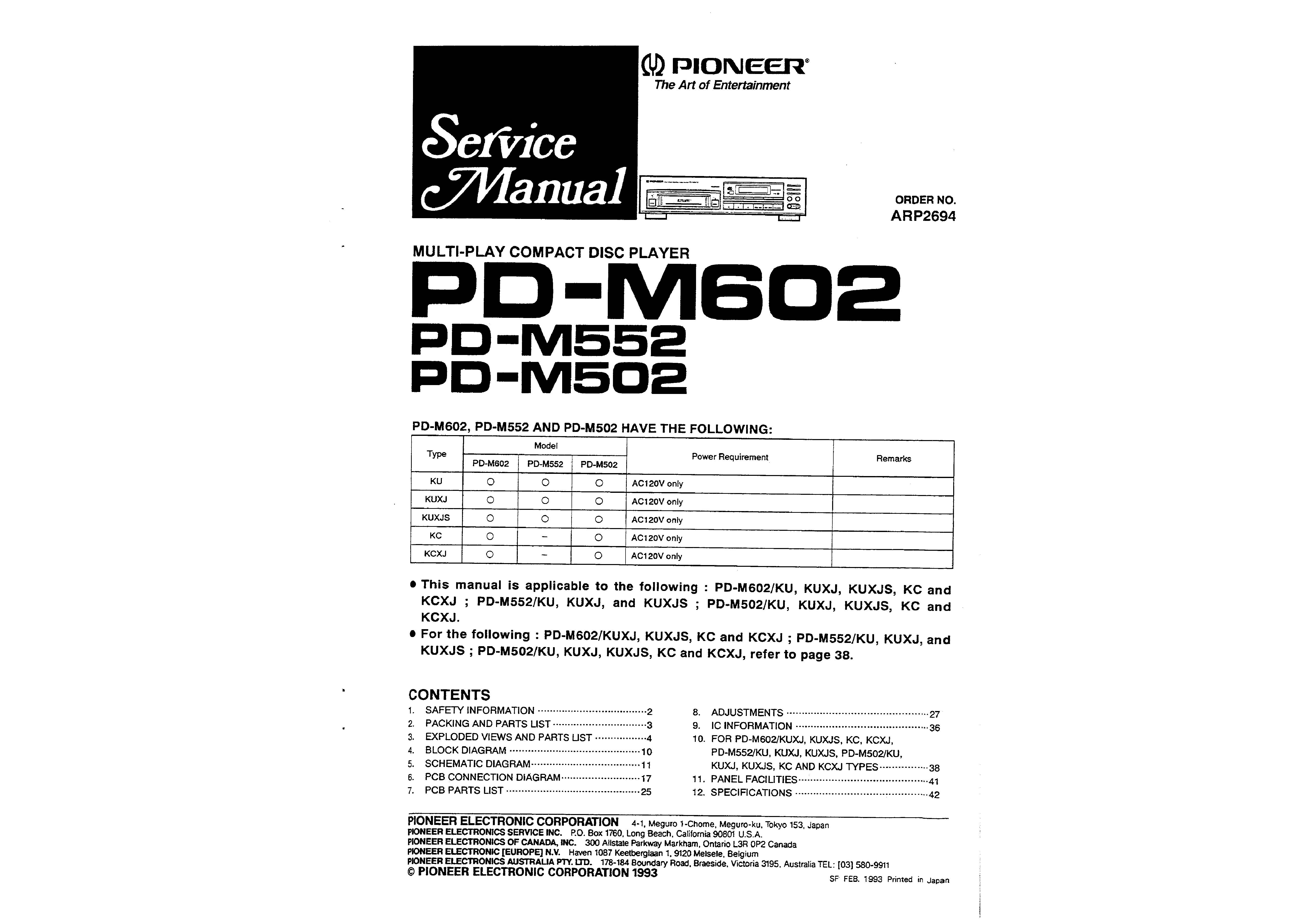 Pioneer PD-M602