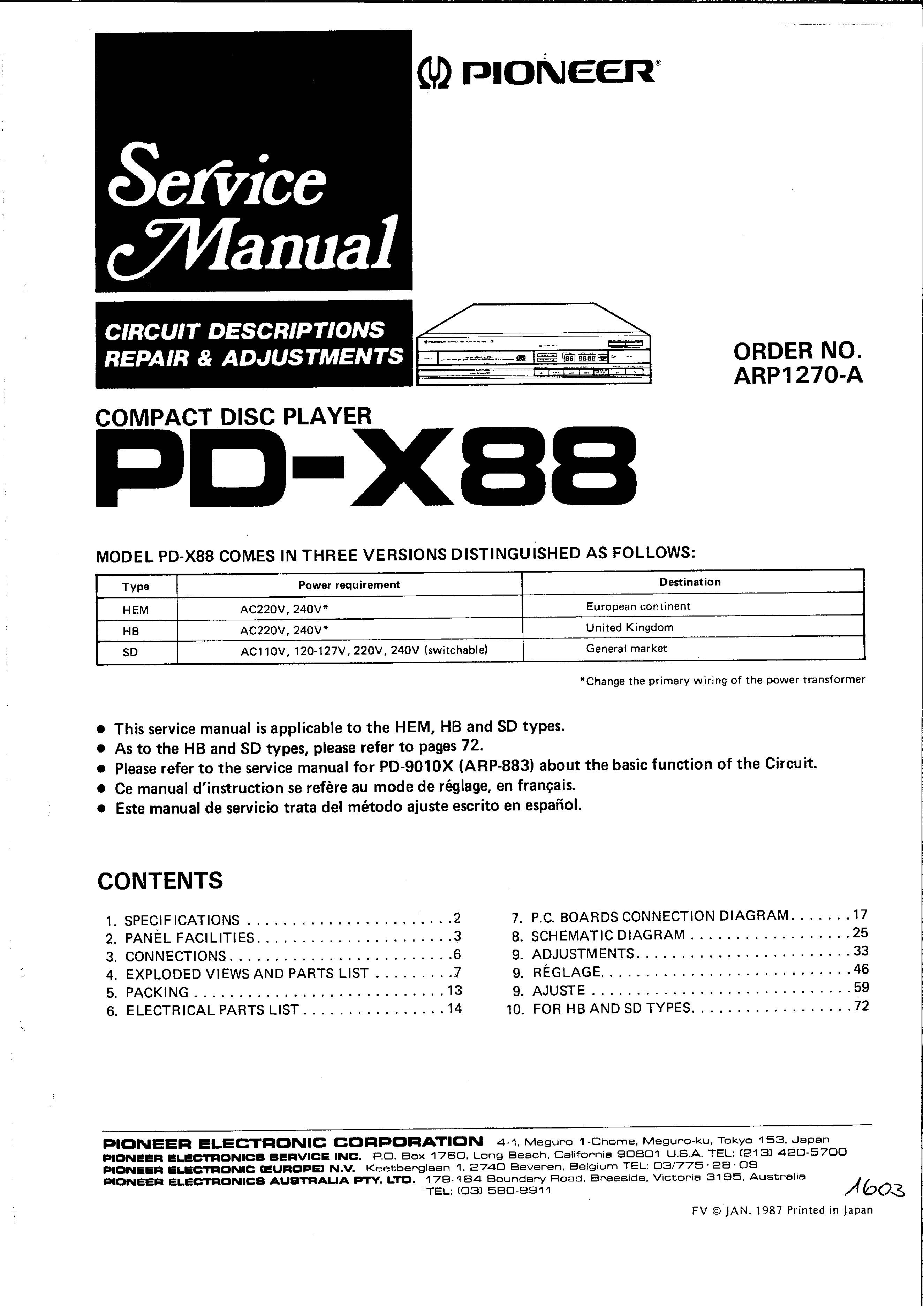 Pioneer PD-X88