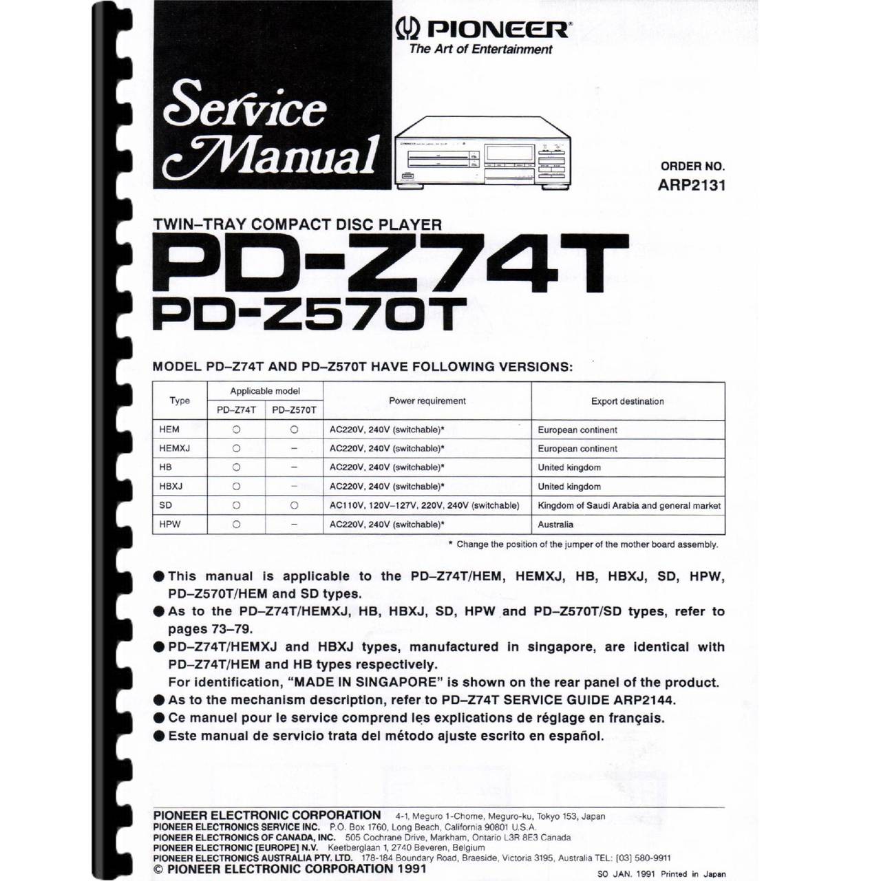 Pioneer PD-Z570T