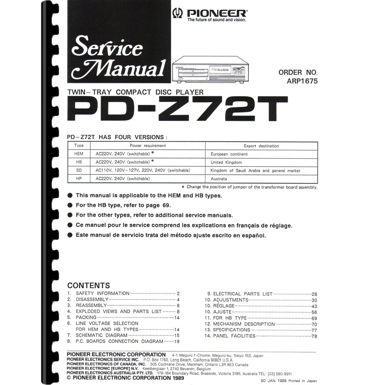 Pioneer PD-Z72T