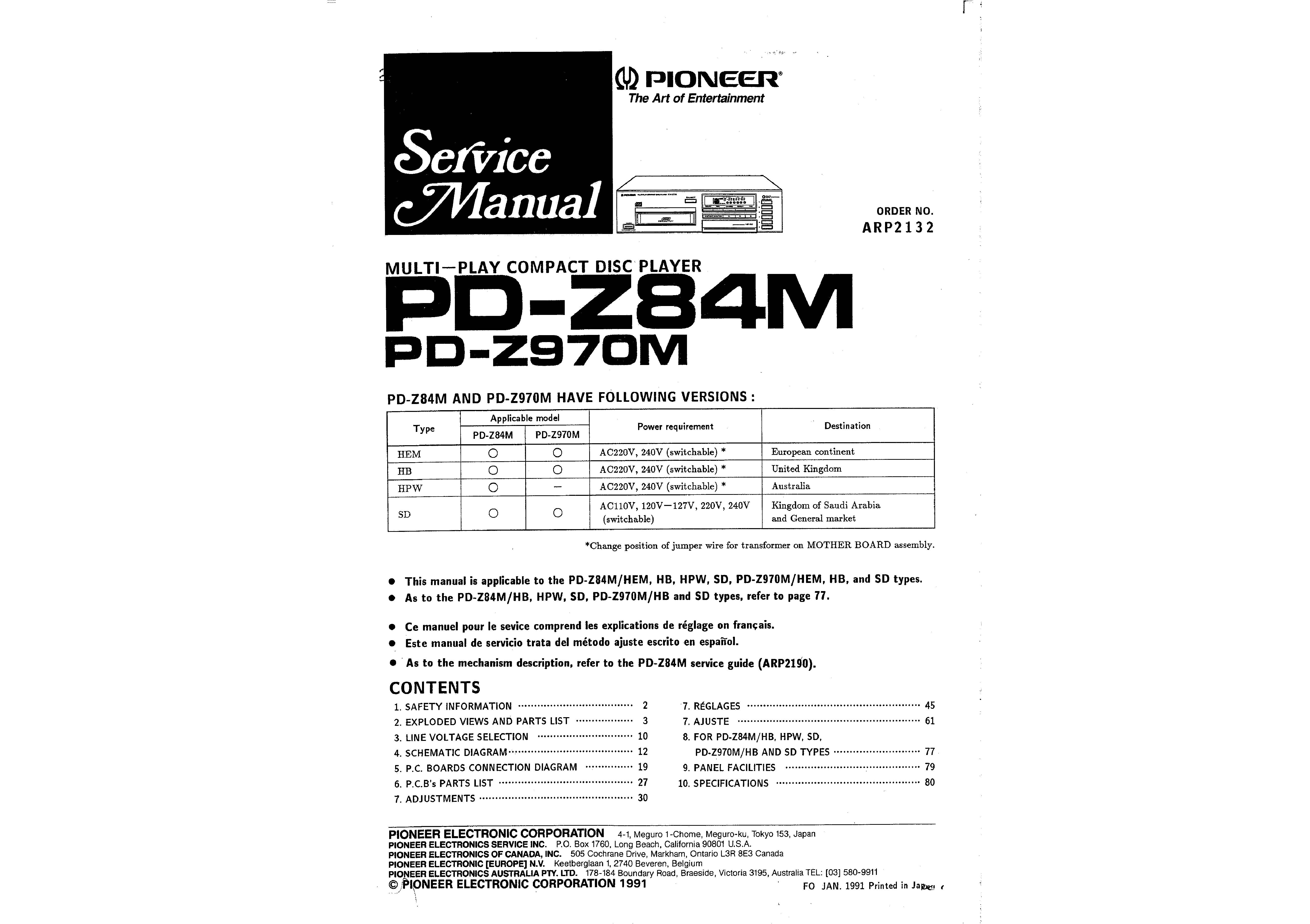 Pioneer PD-Z84M