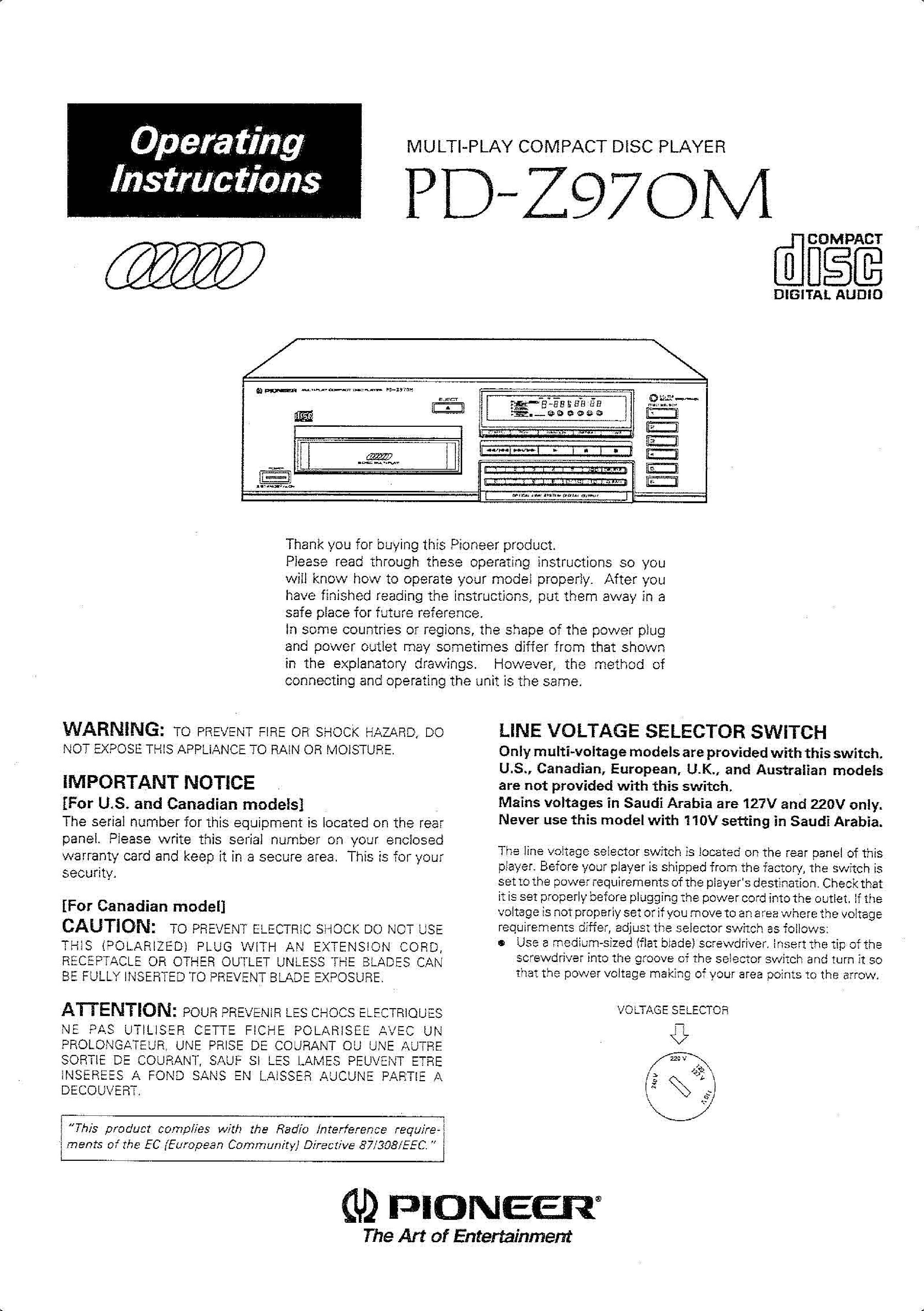 Pioneer PD-Z970M