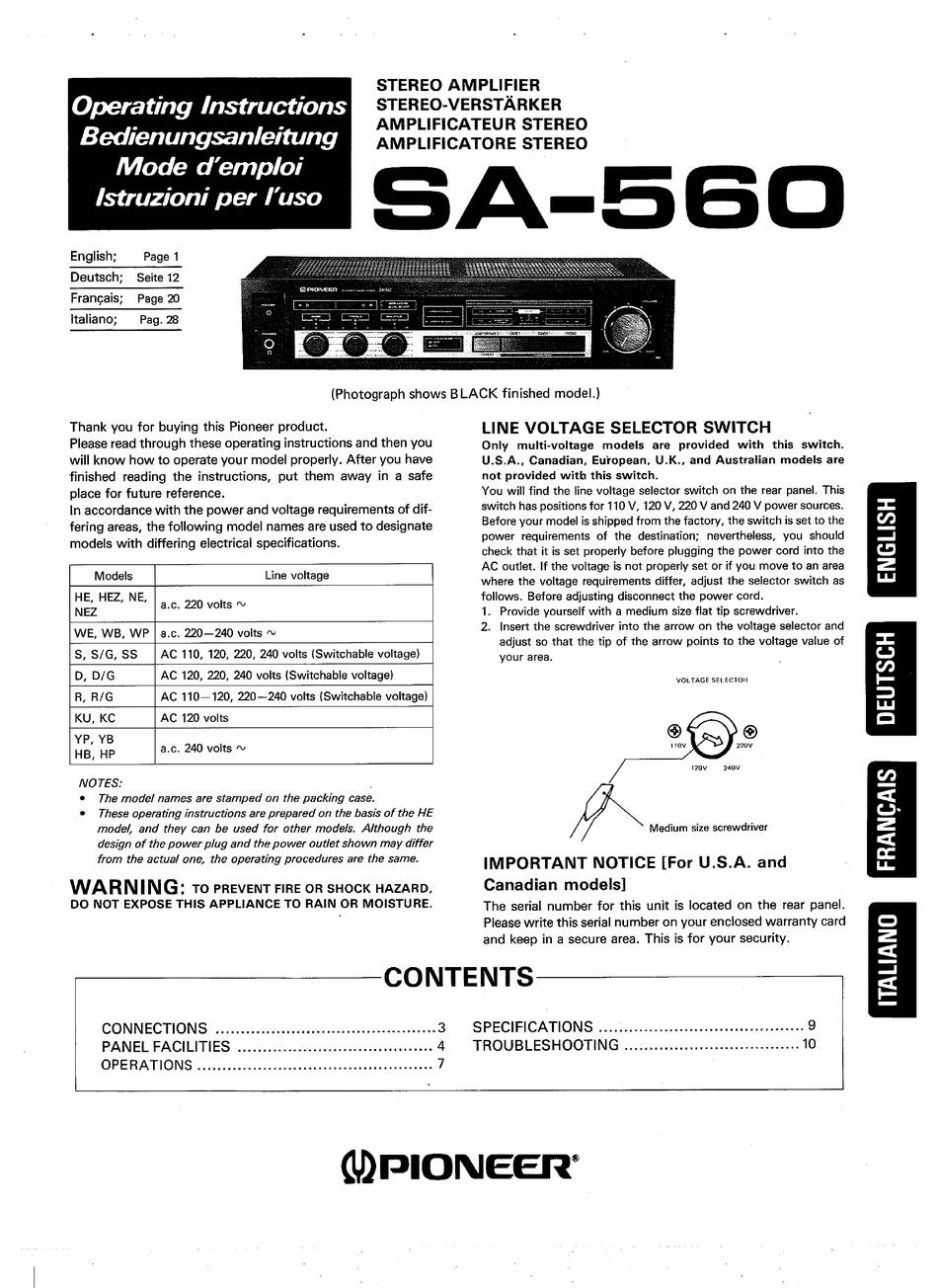 Pioneer SA-560