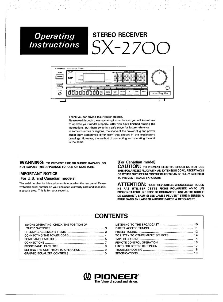 Pioneer SX-2700