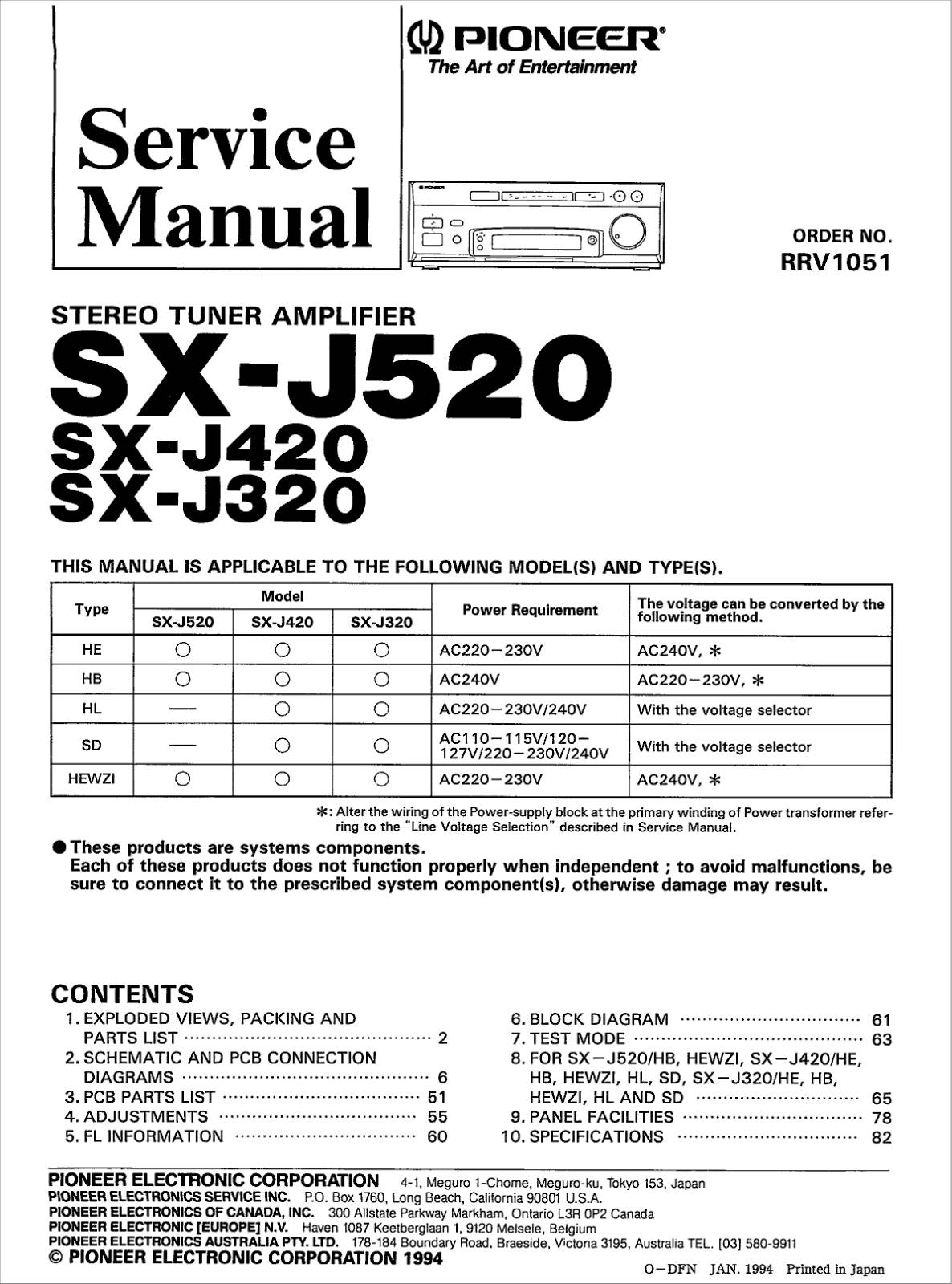 Pioneer SX-J520