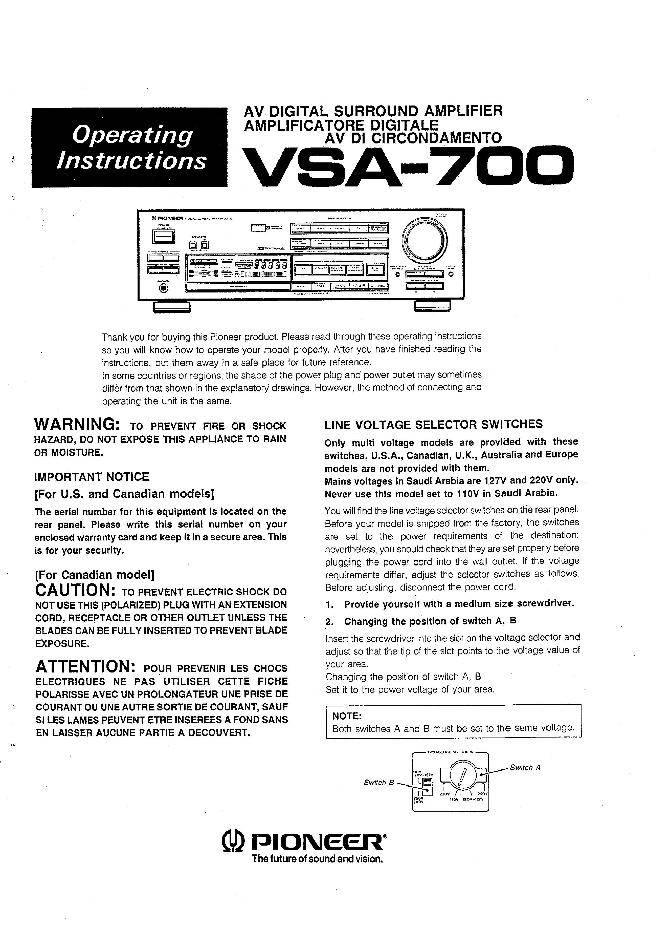 Pioneer VSA-700