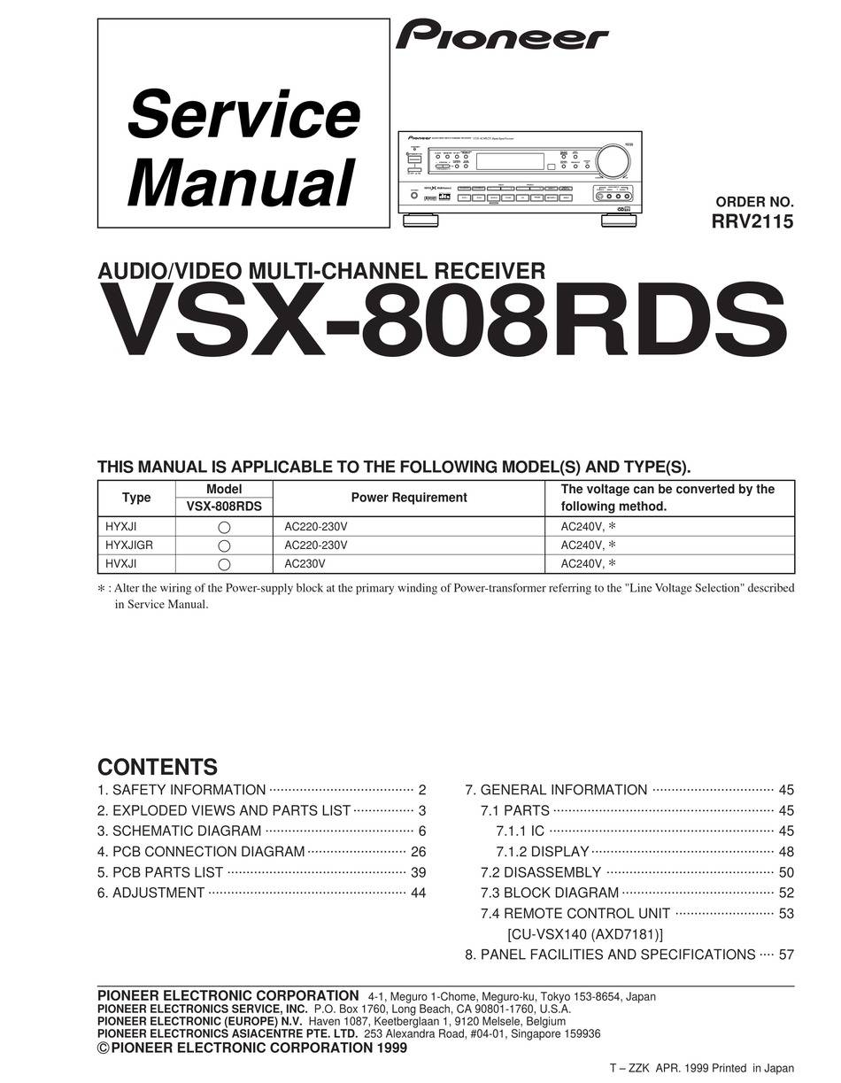Pioneer VSX-808RDS