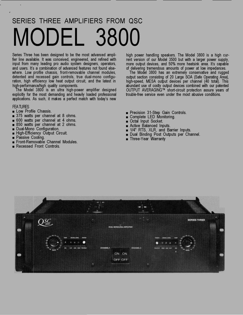 QSC Model 3800