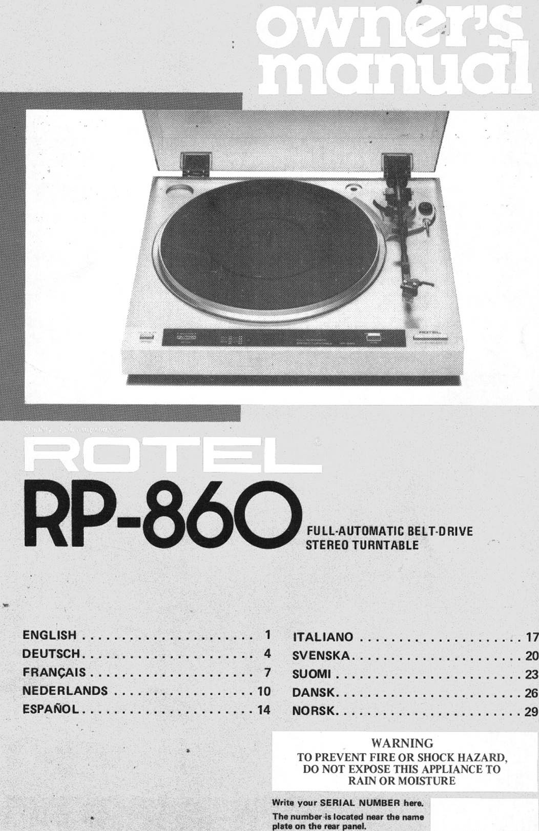 Rotel RP860