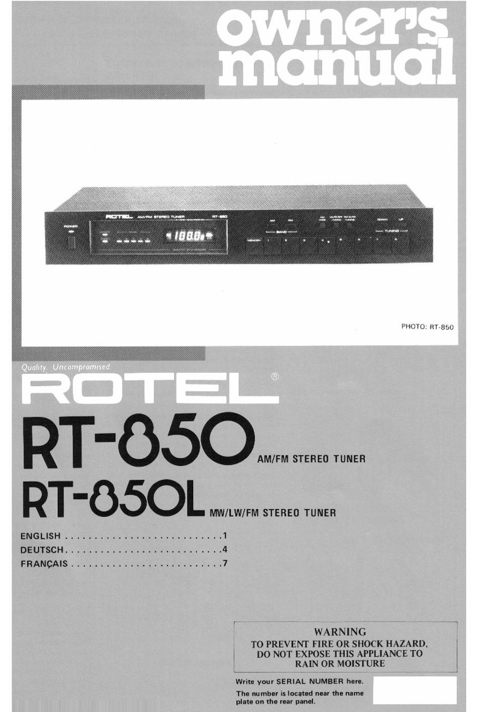 Rotel RT-850 (850)